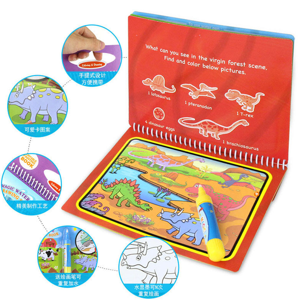 Livre De Coloriage à Eau Réutilisable Pour 1-3 Ans - Stylo Inclus - Jouet éducatif Sans Tache