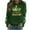 Army Green, variant on Levmjia Womens Sweatshirt Tops Long Sleeve St. Patrick's Day Printed Casual Round Neck Soft Breathable Work Commute Holiday Home Relaxation