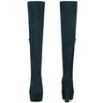 thumbnail image 4 of BLISSFUL STEP Women's Boots Platform Block Heel Over the Knee Thigh High Boots Navy Blue 9, 4 of 5