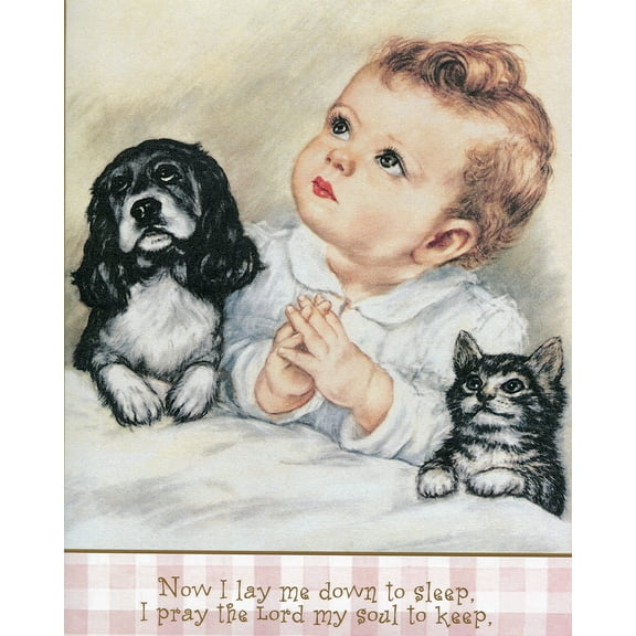 Catholic print picture - NOW I LAY - 8" x 10" ready to be framed
