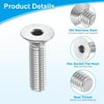 thumbnail image 3 of Uxcell Flat Head Socket Cap Screws, 304 Stainless Steel Head Screw Bolts Hex Socket Drive Countersunk Bolts M5 x 20mm, 3 of 7