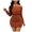 Brown, variant on GEWSEY Women's Sexy Off Shoulder Long Sleeve Ruched Bodycon Sexy Mini Dress Side Drawstring Club Party Short Dresses (Brown, L)