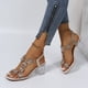 thumbnail image 5 of Amzcrzy Zapatos de mujer,Zapatos de mujer,Zapatillas de mujer, Sandalias de tacón de bloque para mujer, zapatos transparentes, sandalias con tiras en el tobillo, sandalias de tacón grueso con flores, 5 of 7