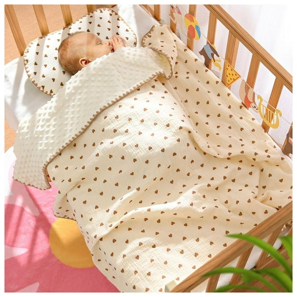 Baby Summer Blanket, Multifunctional Dotted Pattern Skin Friendly Baby Cooling Blanket Soft Cute  For Toddler For Bedroom For Nursery School