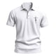 thumbnail image 5 of Blusa y camisa de manga corta con cuello vuelto para hombre, color liso, moda de verano, estampado informal, manga corta, botones, cuello vuelto, bolsillo, camisa de poliéster para hombre, 5 of 9