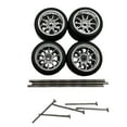 thumbnail image 3 of Colcolo 4 Pieces RC Car Wheels and Tires RC Alloy Car Accessories for 1/64 Scale DIY Argent A, 3 of 8