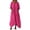 Hot Pink, variant on V Neck Kaftan Maxi Dress, Women's Loose Fit Cotton Linen Sundress with Pockets, Casual Long Sleeve Oversized Boho Gown
