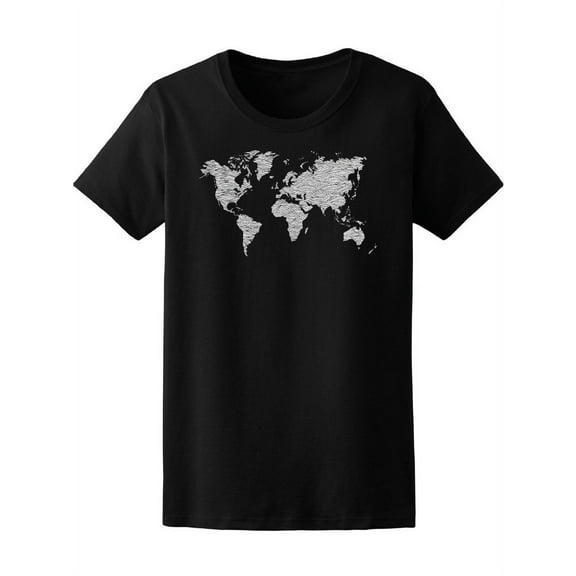 Wave Earth Map Art Tee Women's -Image by Shutterstock