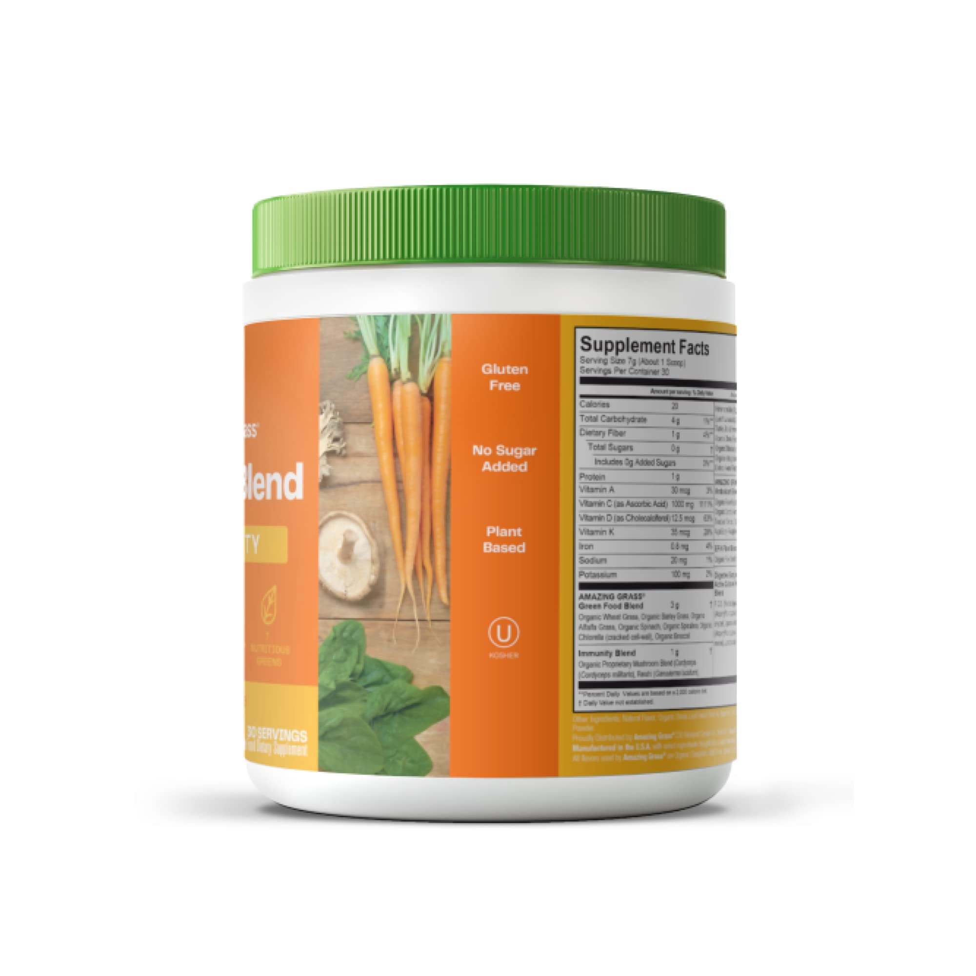 Amazing Grass, Greens Blend Immunity, Immunity, Tangerine, 7.4 oz, 30 Servings