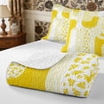 thumbnail image 4 of Manfei Minimalist Floral Stripes Quilt King 3 Pieces,Vintage Aesthetics King Coverlet Set,1 Bedspread and 2 Pillowcases, 4 of 7