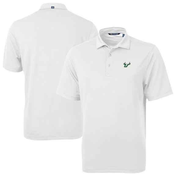 Men's Cutter & Buck White South Florida Bulls Virtue Eco Pique Recycled Polo