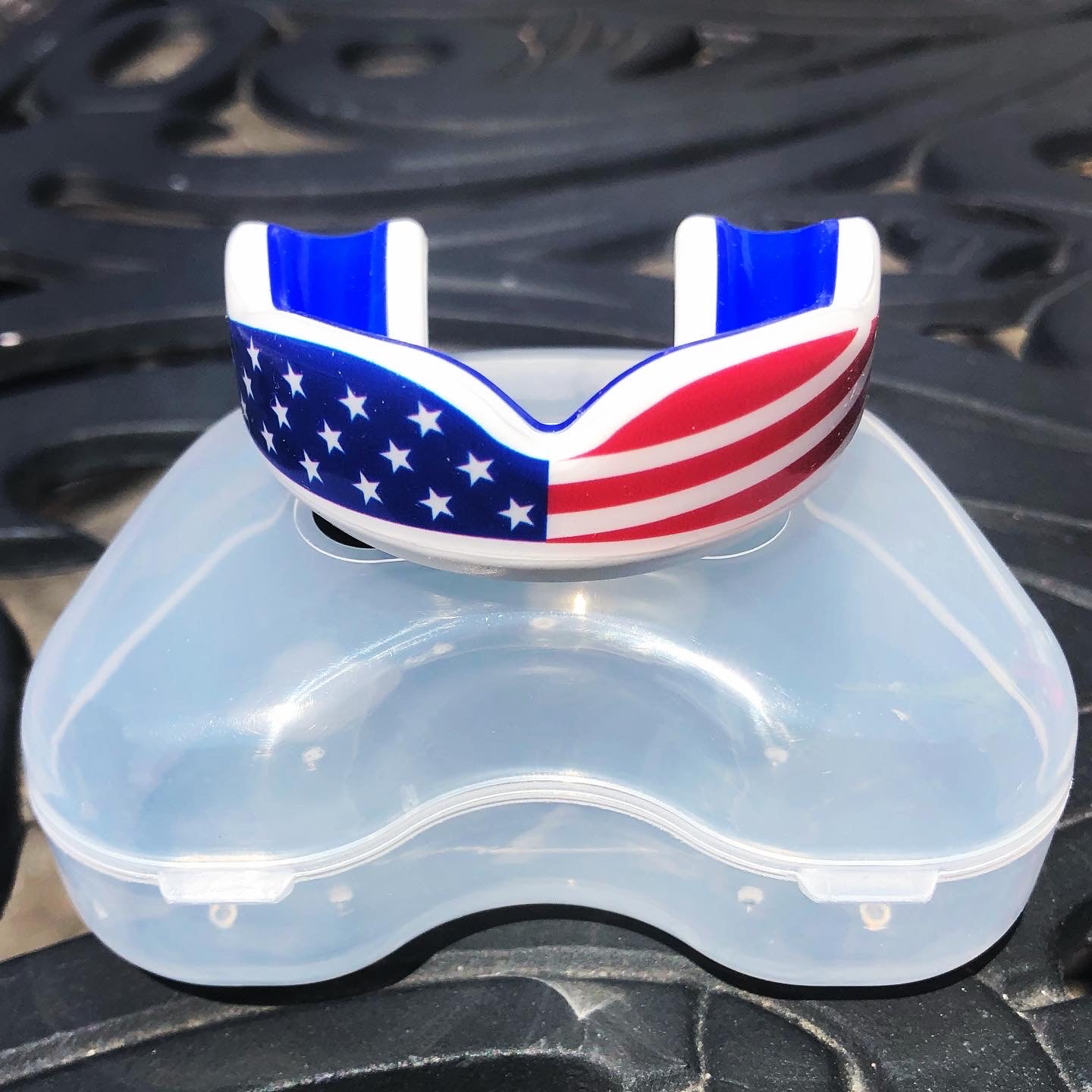 Oral Mart USA Flag Youth Sports Mouth Guard for Kids American Flag