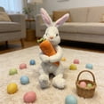 thumbnail image 5 of Easter Bunny Tree Toppers, Spring Rabbit Hugged Carrot,Stuffed Animal Toy Plush Doll for Newborns Babies Toddlers Kids Holiday, 5 of 6