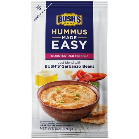 (3 Pack) Bush's Best Hummus Made Easy Roasted Red Pepper Hummus Mix, 6