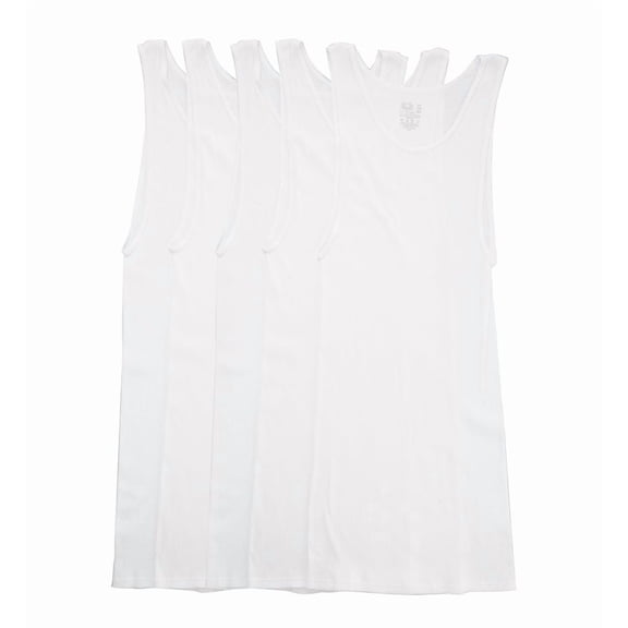 Men's Fruit Of The Loom 5P25XTG Extended Size 100% Cotton White A-Shirts - 5 Pack (White 2XL)