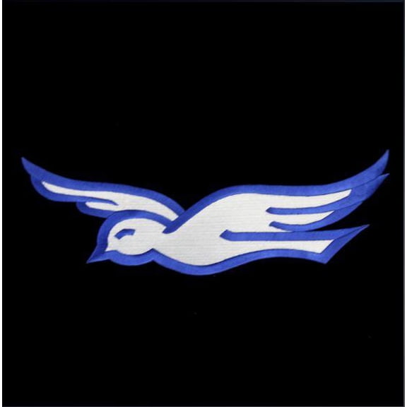 ZPB 12" Dove Emblem White/Royal W/Heat Seal Backing