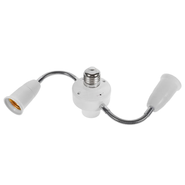 BRIGHTFUFU Adaptador de enchufe de luz E27 de un solo cabezal a tres cabezales, convertidor de extensión de enchufe de luz con manguera Flexible