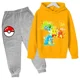 thumbnail image 3 of Conjunto de sudadera y pantalón con estampado de Pikachu para niños y niñas, conjunto informal con capucha y estampado de Pokémon, camisetas Kawaii para niños, jersey deportivo para niños, 3 of 5