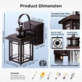 thumbnail image 6 of 2-Pack Porch Light with GFCI Outlet, Motion Sensor Outdoor Wall Light Wall Mount, Oil Rubbed Bronze Exterior Lighting Fixtures, Anti-Rust Outdoor Lantern Wall Sconce for Garage, Patio, Balcony, 6 of 10