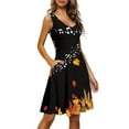 thumbnail image 2 of FKELYI Thanksgiving Sleeveless Dresses Casual Fall Maple Leaf Swing Dress Size 3XL Comfy Beach Summer Dresses for Women, 2 of 4