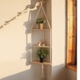 thumbnail image 1 of Estante flotante de pared de 3 niveles Qtmnekly, soporte de exhibición de esquina de madera triangular, decoración para sala de estar, dormitorio, decoración para colgar en la pared, 1 of 6
