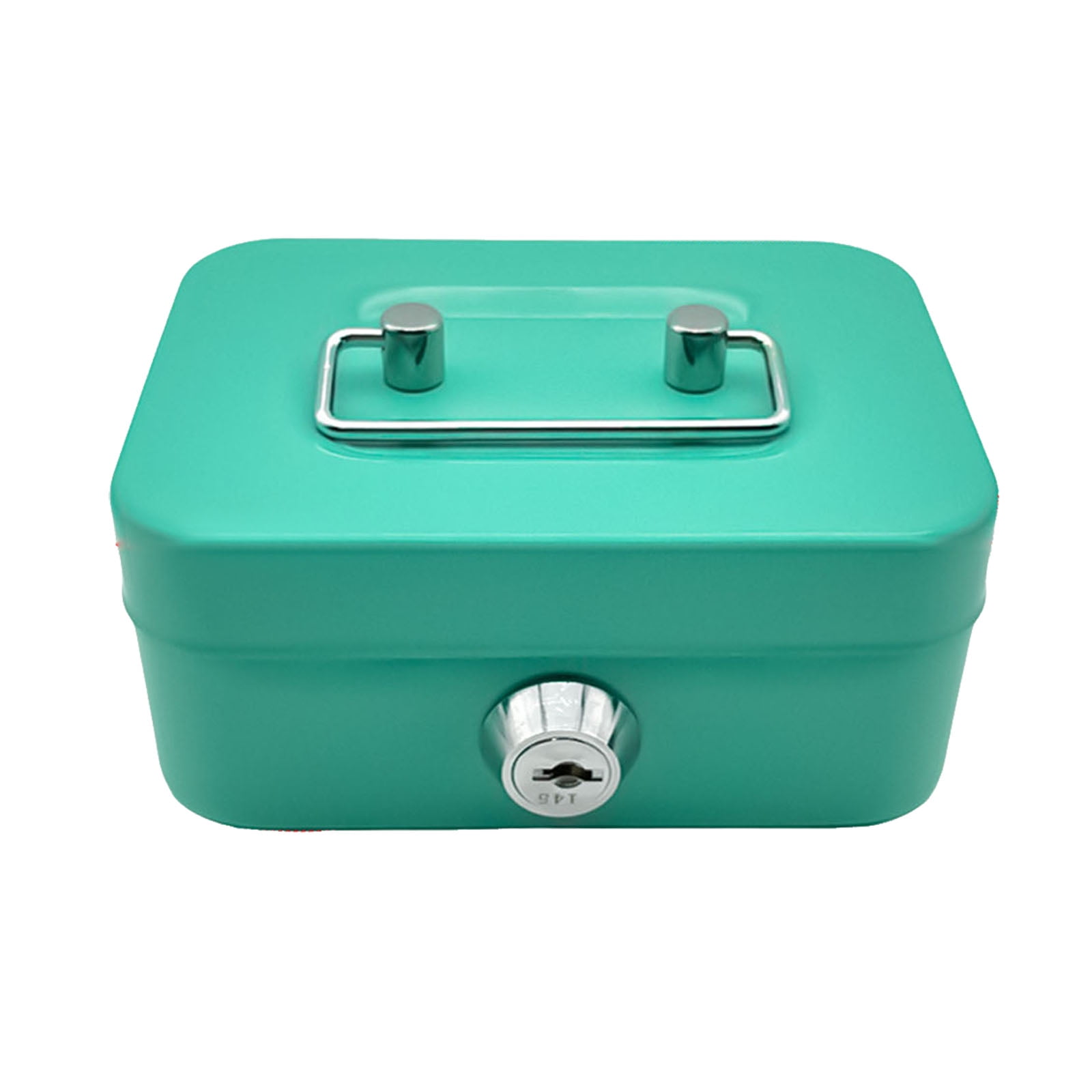 YoeXGDS 2PCS Locking Steel Medium Box with Removable Tray and Key Lock, Portable Small Lock Box with Key, Key Lock Organizer with Handle for Home 4.5×2inch