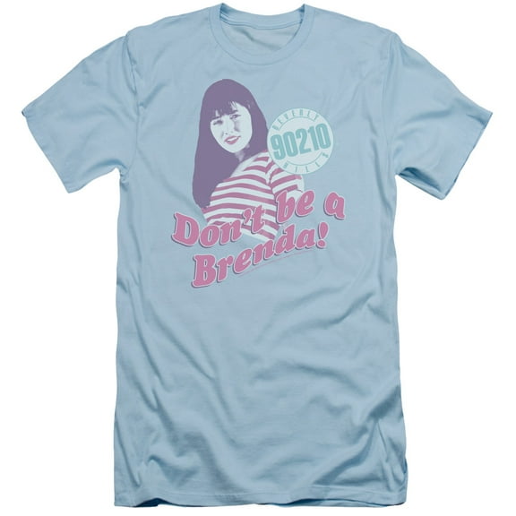 90210 Dont Be A Brenda Adult 30/1 T-Shirt Light Blue