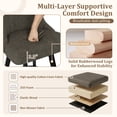 thumbnail image 3 of Betisef Swivel Bar Stools Set of 1, Counter Height Bar Stools with Back, Linen Fabric Upholstered Kitchen Island Stools, 360° Swivel, Rubberwood Legs, Thick Cushion Seat, for Dining Room Gray, 3 of 11