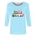 thumbnail image 5 of Hauts pour Femmes Imprimé Col Rond Pâques Imprimé Manches 3/4 T-Shirt Col Rond Chandail, T-Shirts pour Femmes, Hauts de Pâques pour Femmes, Pulls pour Femmes, 5 of 5