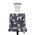 thumbnail image 6 of Linon Draper Dog Wood Upholstered Adjustable Office Chair in Blue, 6 of 17