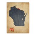 thumbnail image 2 of Trademark Fine Art "Wisconsin Map Denim Jeans Style" Canvas Art by Michael Tompsett, 2 of 4