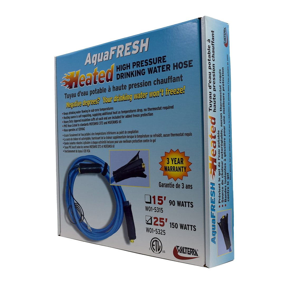 Valterra W01-5325 Heated Fresh Water Hose - 25', Blue