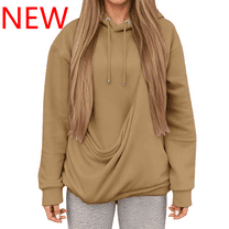 Unisex Cat Pouch Hoodie Fuzzy Kitten Puppy Holder Hoodies Cozy Soft Carrying Sweatshirt with Pet Pocket for Women