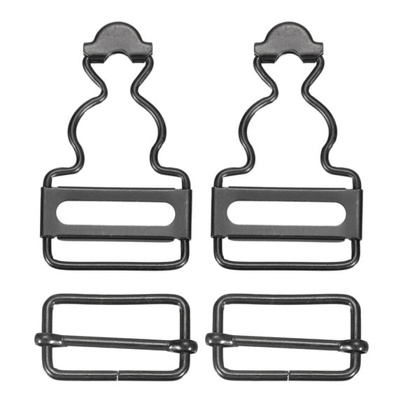 Overall Buckles 2 Sets Retro Suspender Replacement Buckles 25mm, Gun-black