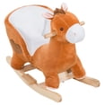 thumbnail image 1 of Kids Plush Rocking Horse Stuffed Animal Rocker Child Ride On Toy with Realistic Sound Red Brown, 1 of 1