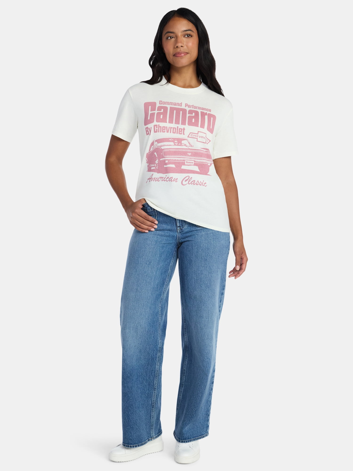 Chevy Camaro Women's Graphic Tee with Short Sleeves, Sizes XXS-XXL