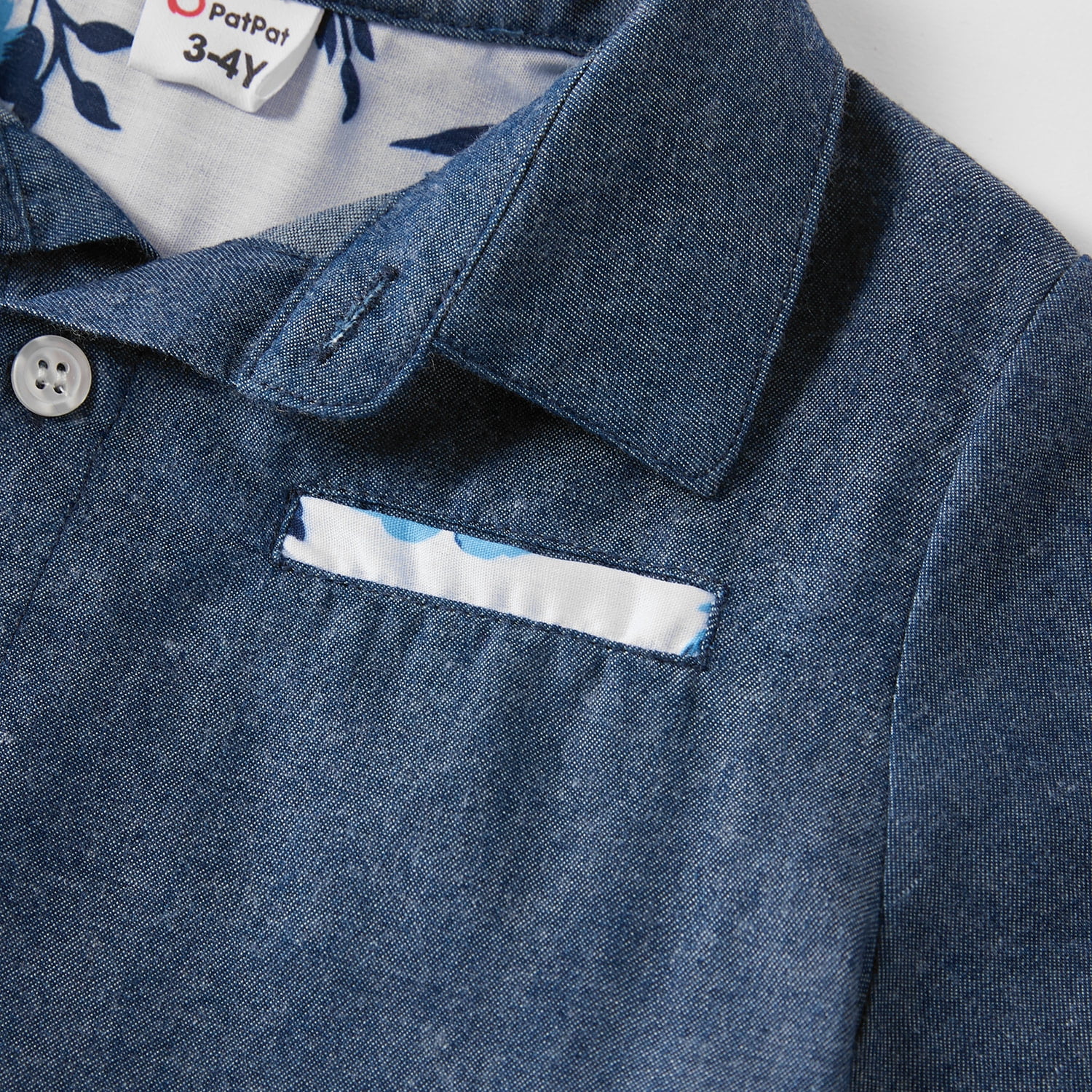 PatPat Mosaic Cotton Family Matching Outfits Mommy and Me Dresses and Denim Tops Polo Shirts Sets, Girl 2-9 T