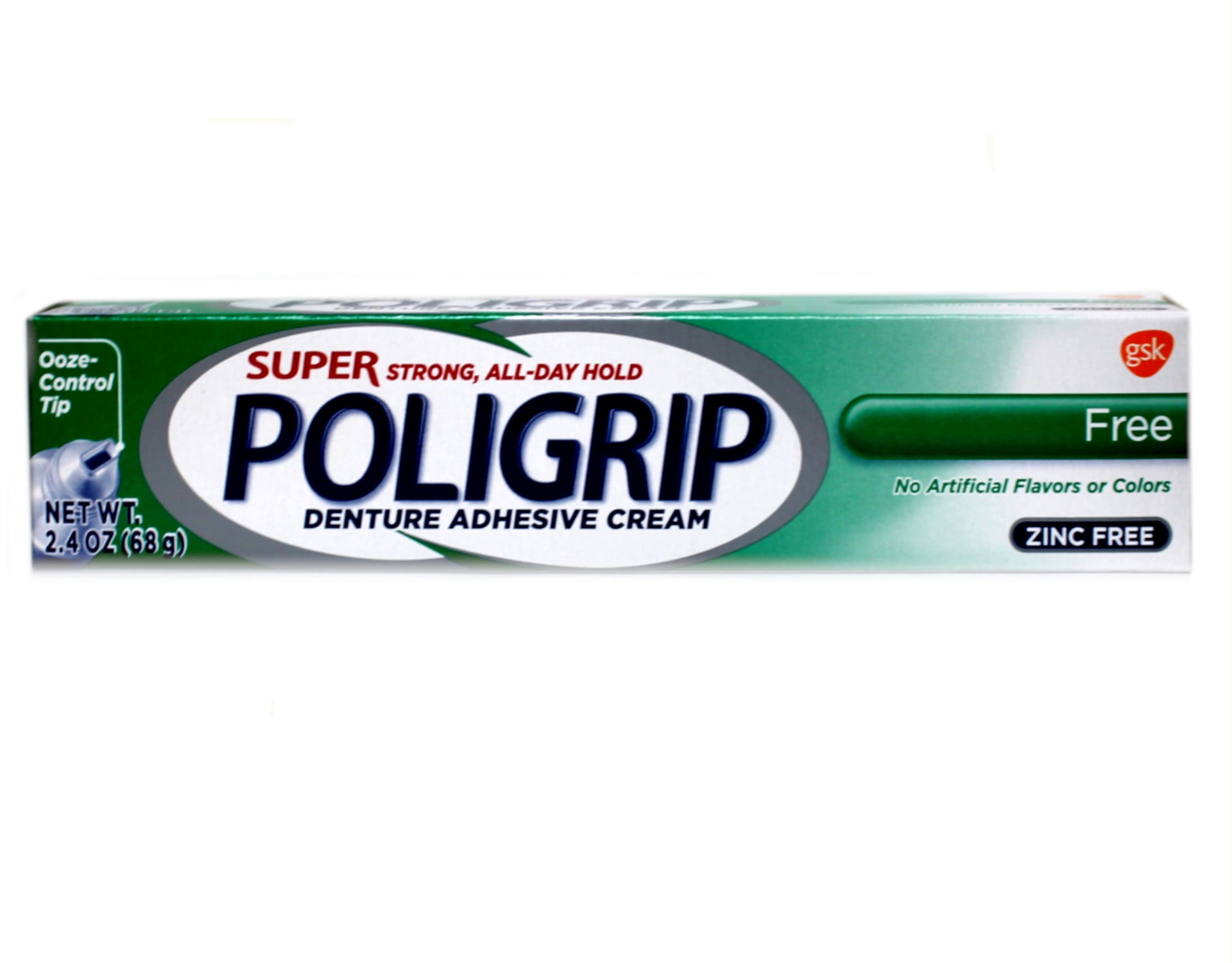 Super Poligrip Zinc Free Denture Adhesive Cream, Original - 2.4 oz Each