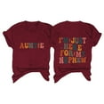 thumbnail image 2 of Tittly T Shirts for Women Graphic Tees Aunt Shirt I'm Just Here For My Nephew T Shirts Auntie Tee Shirt Crewneck Cotton Short Sleeve Tshirts Shirts Womens Tops Wine L, 2 of 4