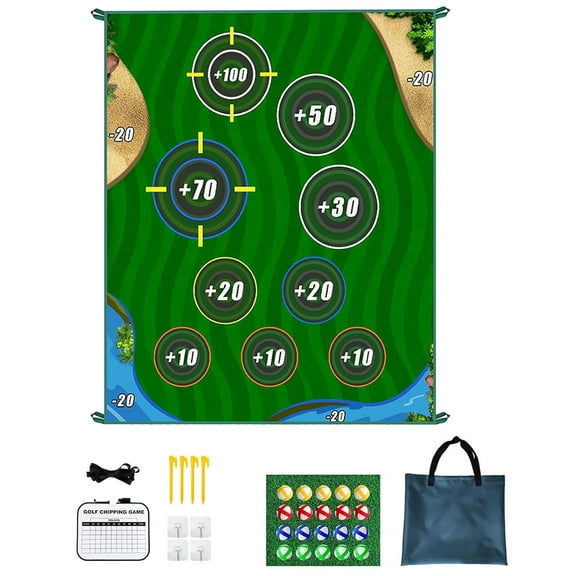 Double Faced Chipping Game Mat Hitting Mat Training Practice with Realistic for Indoor Outdoor Sports Games and Skill Development 2ML