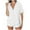 White, variant on Ltctricy Button down Shirts for Women Half Sleeve Deep V Neck Side Split Loose Collared Blouses Casual Spring Summer Tops