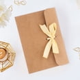 thumbnail image 1 of OULII 50Pcs Kraft Paper Envelopes with Ribbon Bow for Greeting Cards Invitations and Office Use Beige, 1 of 8