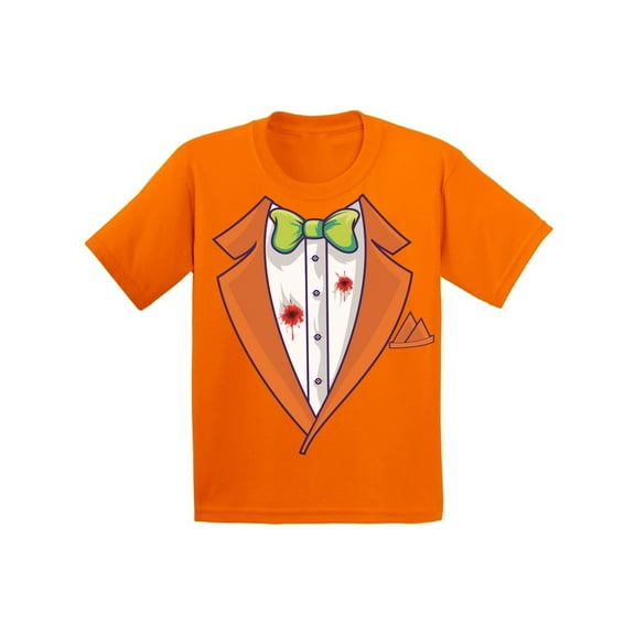Knot Tuxedo Halloween TShirt - Party Look Funny Tee Shirt for Boys Kids Girls - 6 to 15 Years Old