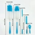 thumbnail image 3 of 8pcs Bottle Cleaning Brush Set Long Handle Blue Bottle Cleaner for Washing Narrow / Bottles/Thermos/Flask Tumbler/Kettle/Lid Brush Straw Brush, 3 of 4