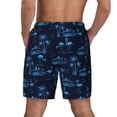 thumbnail image 2 of Lsque Mens Swim Trunks BLUE Flamingo Birds Pattern - Bathing Suit Compression Liner - Beach Swim Shorts Swimwear - (S-3XL) - Stretch Quick Dry -Small, 2 of 9