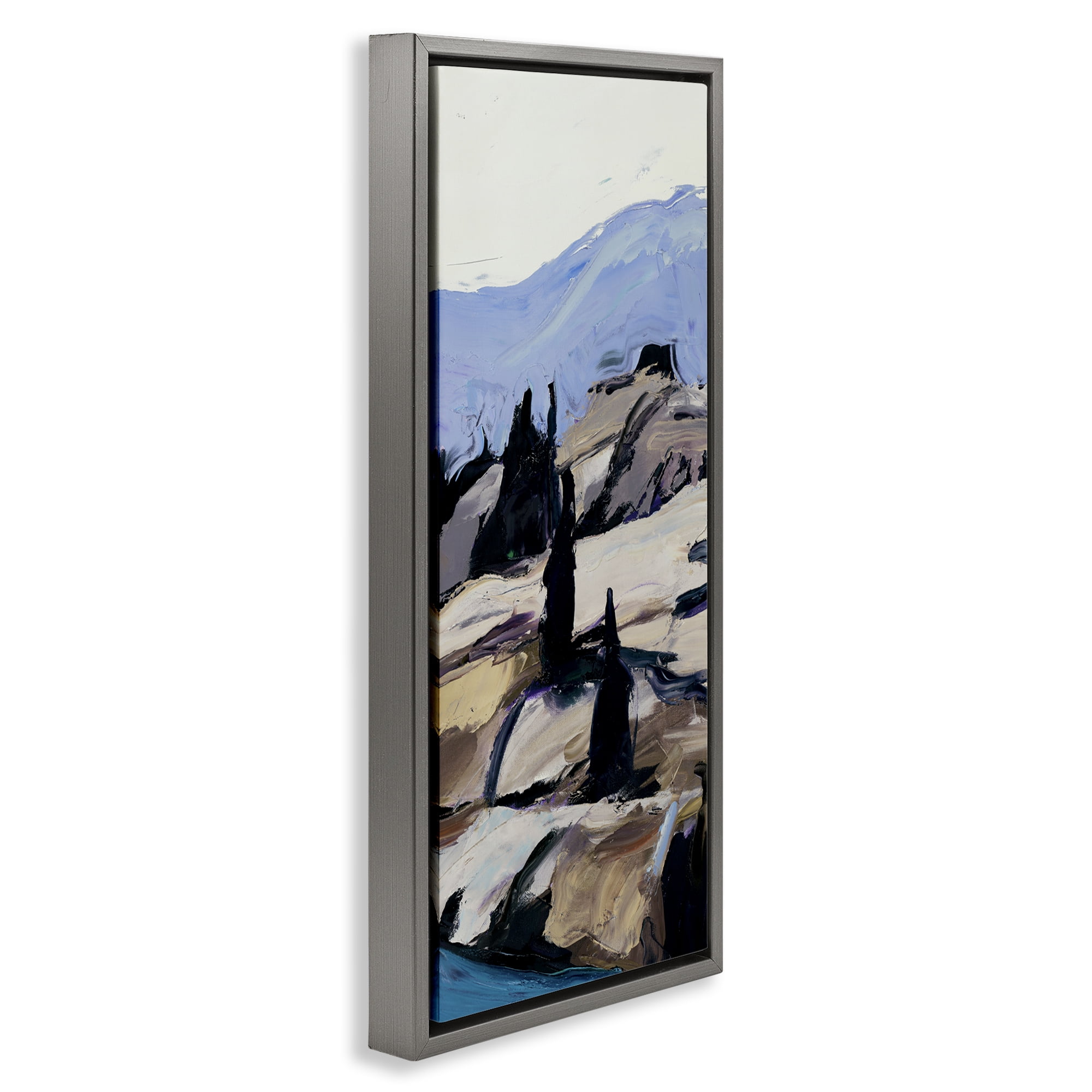 Stupell Industries Nature Scene Visage Landscape & Nature Painting Gray Floater Framed Canvas Art Print Wall Art, 11 x 25