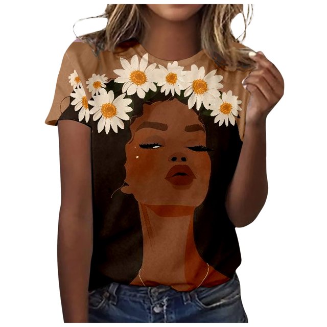 TSADFHJI Débardeurs pour Femmes Mode Décontractée Célébration Femmes Noir Liberté Col Rond T-Shirt Manches Courtes P Blanc