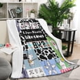 thumbnail image 3 of Cow Print Blanket Throw Blanket for Kids Warm Soft Micro Flannel Blanket for Bed/Sofa/Travel/Living Room Decor 60x80 Inch, 3 of 6
