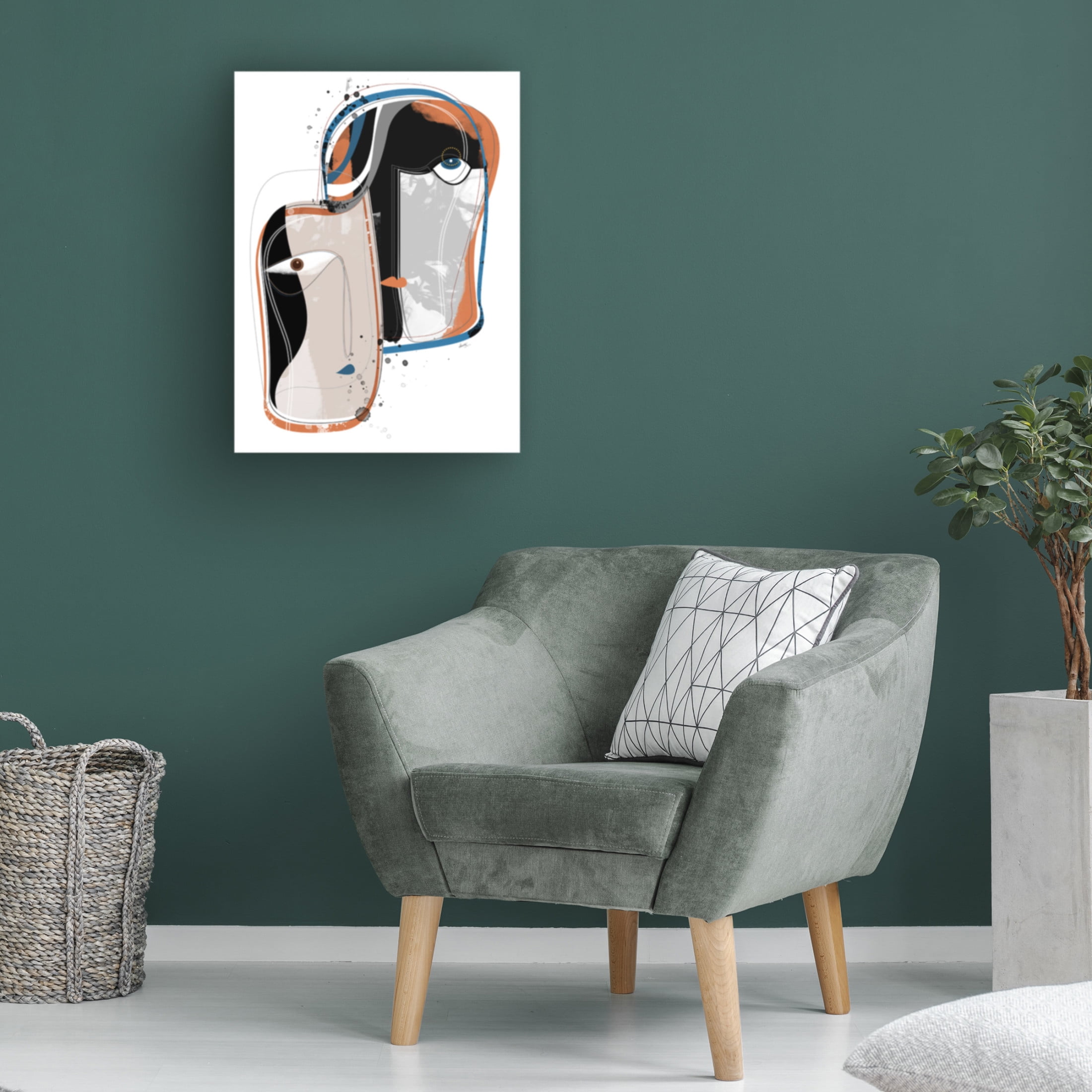 Canvas Wall Art - Ishita Banerjee 'Duo Faces' Wall Art for Living Room, Bedroom, or Office Décor by Trademark Fine Art - 18 x 24 Inches