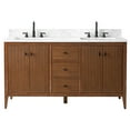 thumbnail image 5 of Vanity Art 60" Bathroom Vanity with Sink, Freestanding Storage Cabinet with Engineered Marble Top, Flip Down Tray, Drawer, and Shelve, 5 of 6